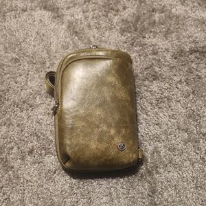 Women's Olive Leather Crossbody Bag